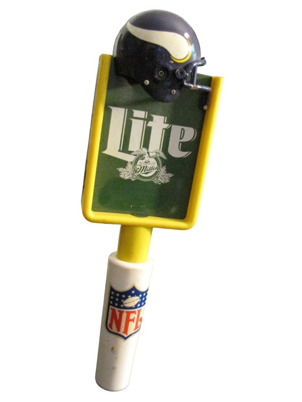 Miller Lite Vintage Minnesota Vikings NFL Helmet Goal Post Beer Handle Tap AS IS